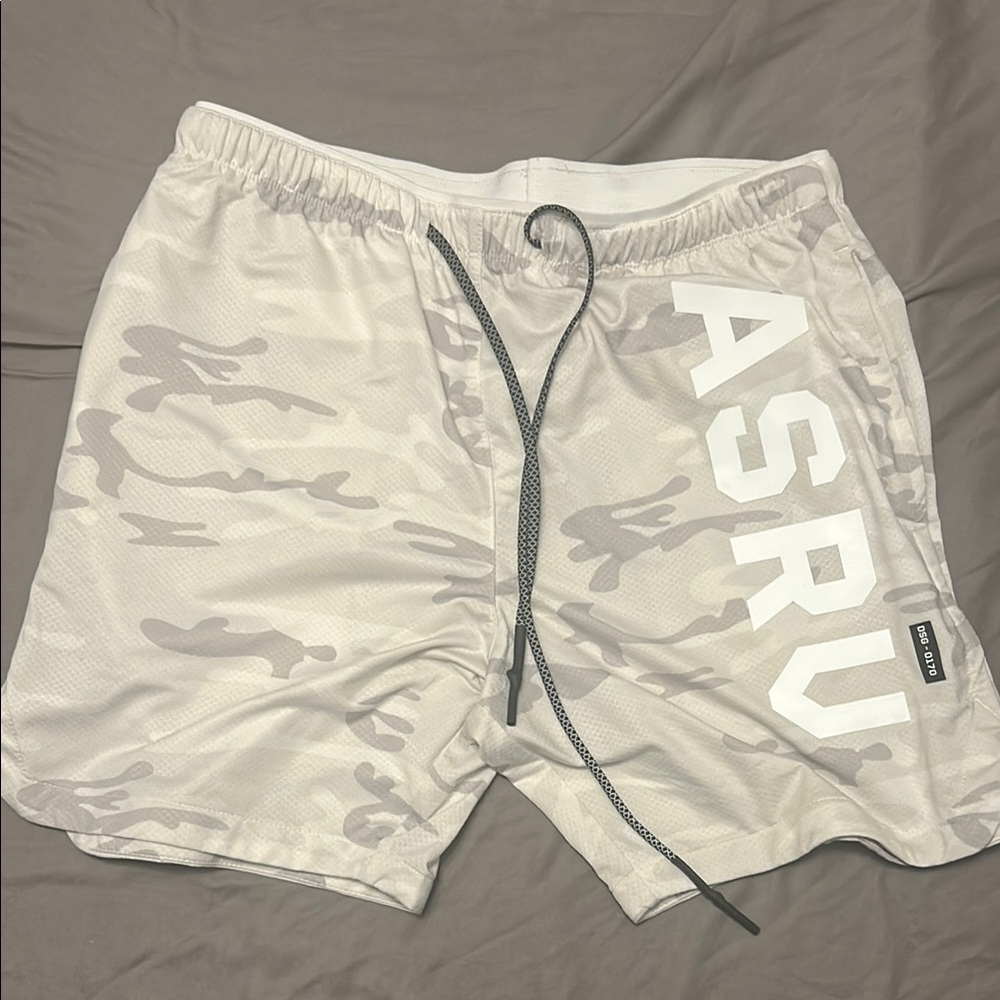 ASRV Gray Athletic Shorts with Drawstring Waistband